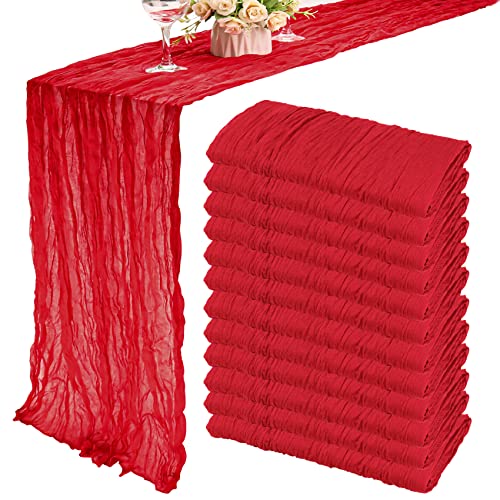 Red Cheesecloth Table Runner 35x120 Inches Set of 12 for Wedding Party Decor - Variation of THIS listing
