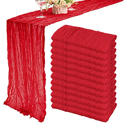 Red Cheesecloth Table Runner 35x120 Inches Set of 12 for Wedding Party Decor - Variation of THIS listing