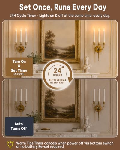 Real Wax LED Flameless Taper Candles 9.8in Window Candles with Remote 6 Pack - Variation of THIS listing