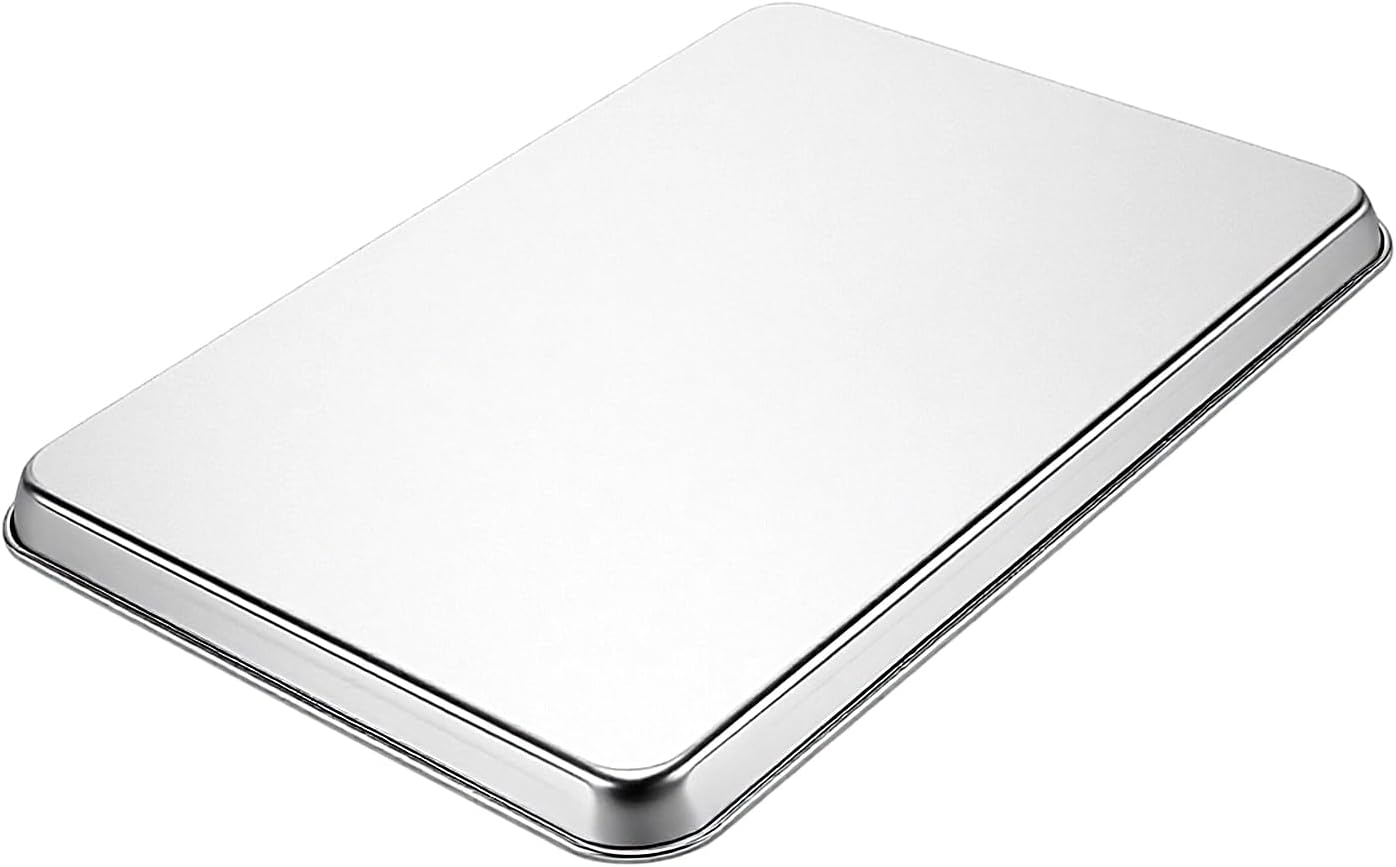 Skiennix Stainless Steel Baking Sheets - 4-Piece Set for Cooking & Roasting | 17.6 x 12.4 x 1 Inch