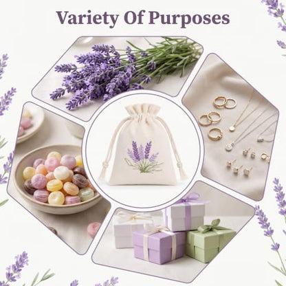 10 Pack Cotton Sachet Bags with Drawstring for Lavender and Herbs