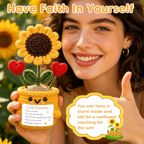 Encouragement Sunflower Gift Set for Stress Relief and Well Wishes for Women and Men