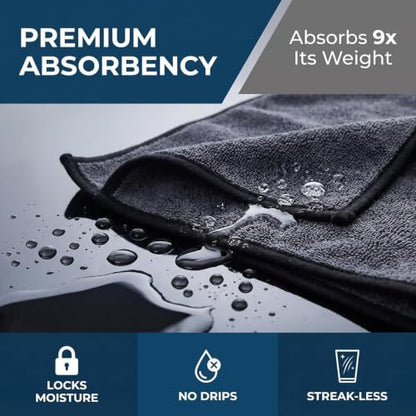 Growalleter XXL Microfiber Window Cleaning Cloth 24x16, Reusable & Absorbent