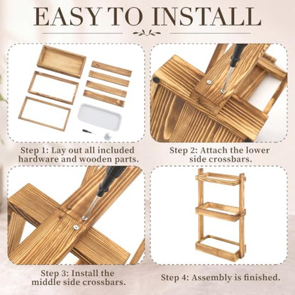Wooden Umbrella Stand Rack with Removable Drip Tray for Entryway