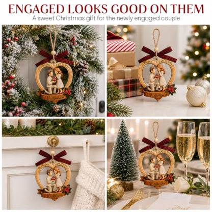 Just Engaged 2026 Flat Engagement Ornament - Romantic Couple Keepsake