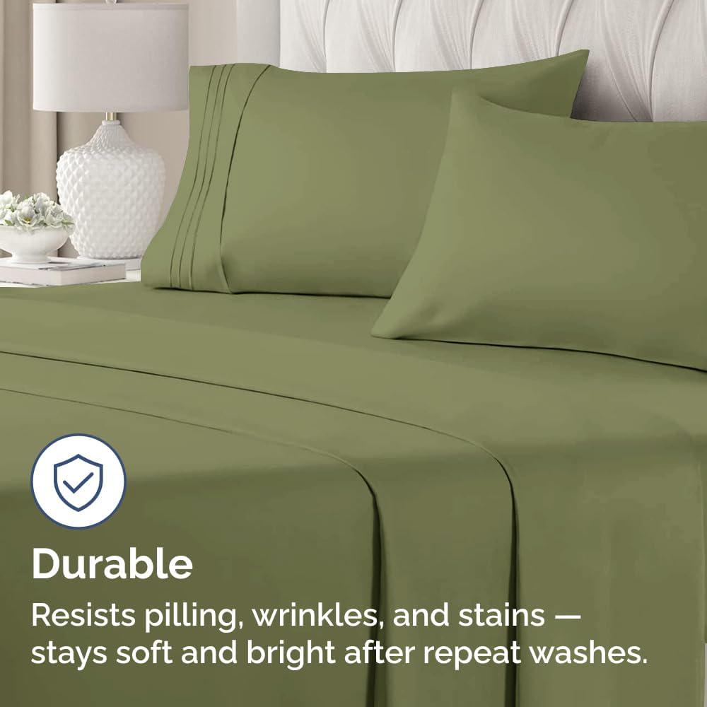 Queen Pillow Cases by [Brand Name] - Ultra Soft Hotel Quality Covers | Wrinkle-Free & Stain Resistant - 4 Piece Set in Sage Green