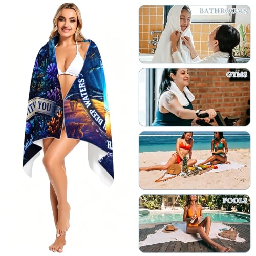 Whale Shark Ocean Beach Towel - Large 36x72 Inch Absorbent Quick-Dry Microfiber