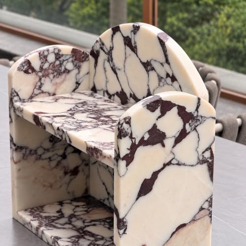 Natural Marble 2-Tier Bathroom Counter Organizer - Calacatta Viola Variation