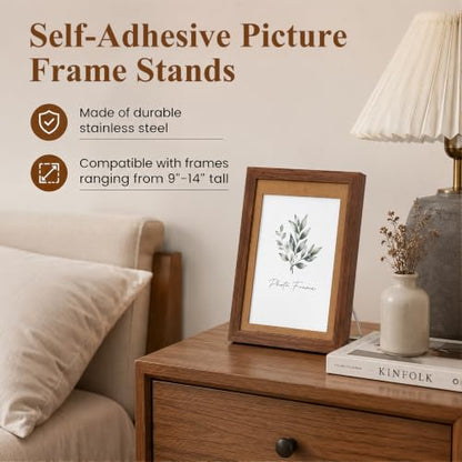 2 Pack Self-Adhesive Picture Frame Back Stands - Supports 9-14 Inch Frames