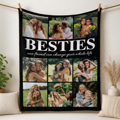 Custom Best Friend Photo Blanket for Women - BFF Variation of THIS Listing
