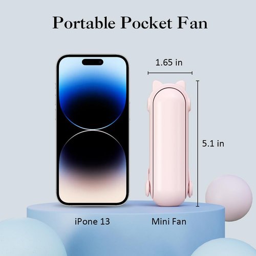 LifePlus Portable Fan Handheld Fan Personal Fan USB Rechargeable Small Pocket Fan Speed Adjustable Flashlight, for Travel/Summer/Concerts/Lash