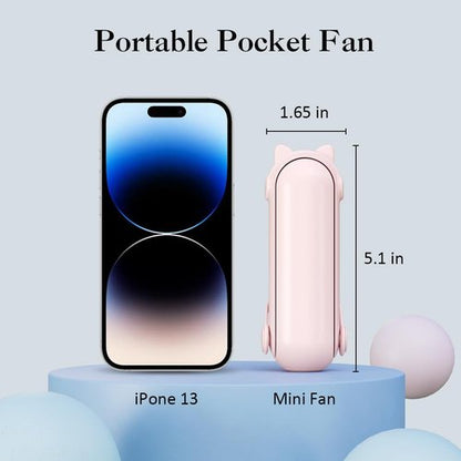 LifePlus Portable Fan Handheld Fan Personal Fan USB Rechargeable Small Pocket Fan Speed Adjustable Flashlight, for Travel/Summer/Concerts/Lash