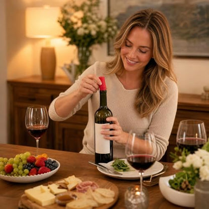 4 Pack Silicone Wine Bottle Stoppers Reusable Airtight Champagne & Beer Caps