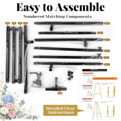 Ndsox Black 4-Tier Adjustable Sign Easel Stand for Signage, Art & Display