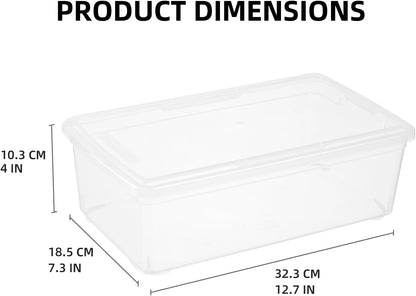 Novelinks 12-Pack Plastic Storage Bins - 6QT Stackable Clear Containers with Lids for Home & Office Organization