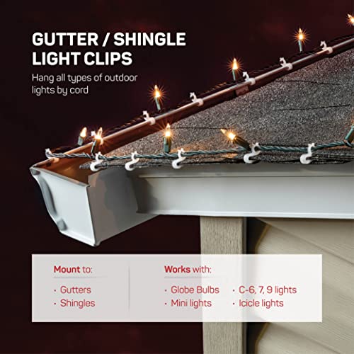 Christmas Light Clips Set of 200 - Gutter & Shingle Mounts - Variation 1
