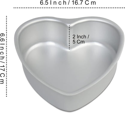 Skiennix Heart-Shaped Cake Pan Set - 6-Inch Aluminum Tins for Weddings & Parties | Set of 3