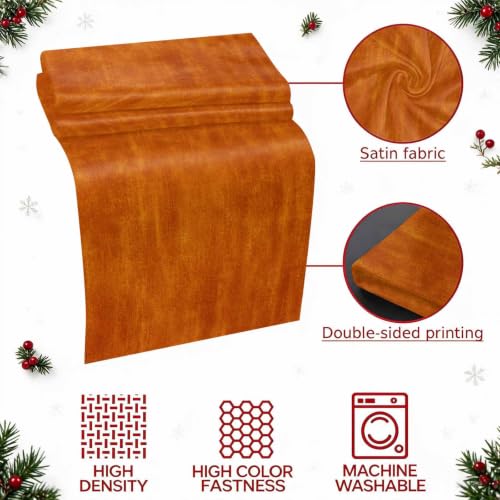 Burnt Orange King Size Bed Runner Scarf - Rustic Modern Farmhouse Decor 94x20