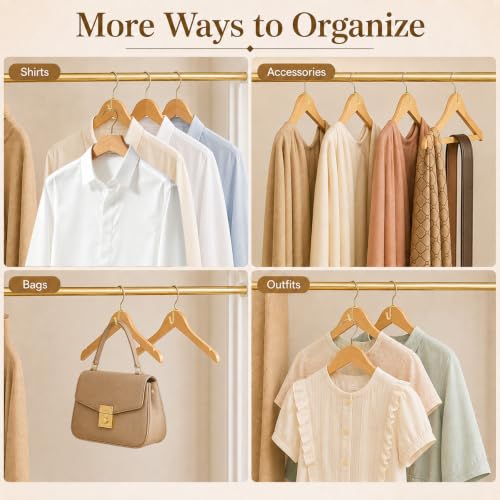 Gold 36 Pack Metal Clothes Hanger Connector Hooks Space Saver Closet Organizer