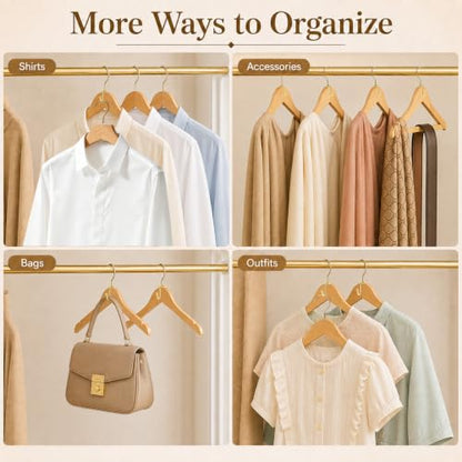 Gold 36 Pack Metal Clothes Hanger Connector Hooks Space Saver Closet Organizer