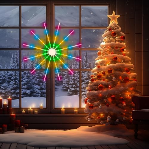Color Changing Snowflake Window Lights - 24 Inch USB Holiday Decor
