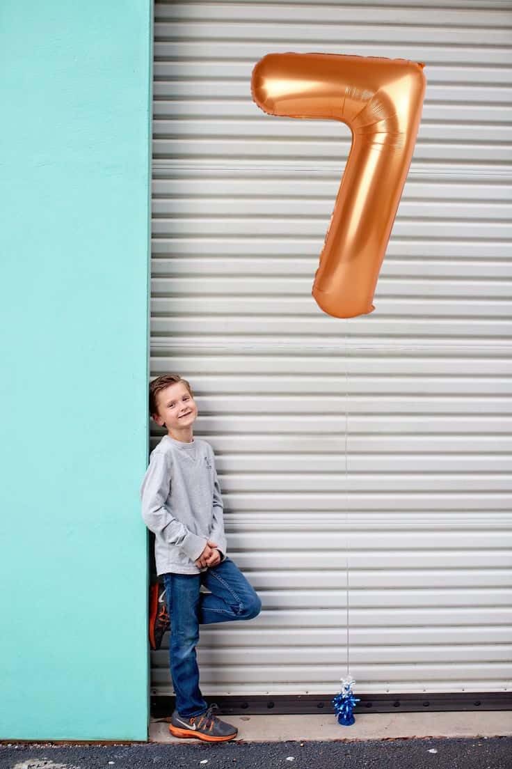 Orange Number 5 Balloon - 40 Inch Giant Foil Balloon for 5th Birthday Party Decorations