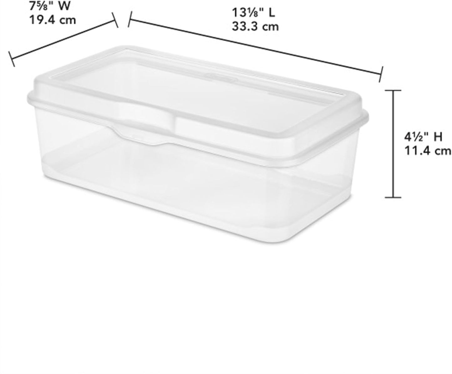 Sterilite 6-Pack Rectangular Clear Plastic Storage Boxes - Stackable Flip-Top Organizers for Crafts, Photos & More