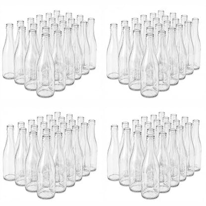 96 Pack 187ml Clear Champagne Bottles - Empty Glass Wine Flasks