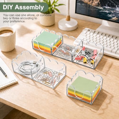 Magnetic Sticky Note Holder 3-in-1 Acrylic Desk Organizer for Office