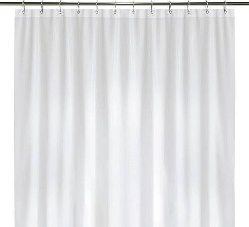 LiBa Bathroom Shower Curtain - Waterproof Plastic Shower Curtain Premium PEVA Non-Toxic with Rust Proof Grommets White 10G Heavy Duty Bathroom Accessories 72x72