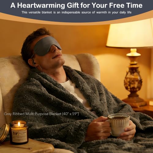 Get Well Care Package for Men & Women - Gray Gift Box with Blanket, Mug, Socks & More