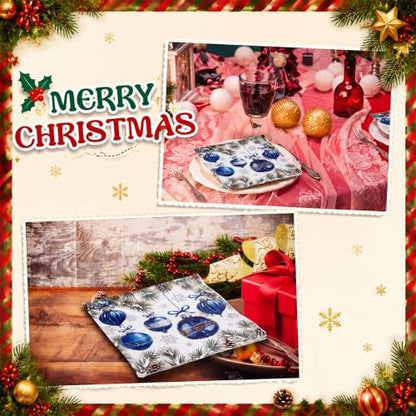 Kisston 200 Pcs Christmas Disposable Cocktail Napkins Vintage Blue