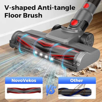 Gray Cordless Vacuum Cleaner Stick Vacuum with 30KPa Suction and Charging Base