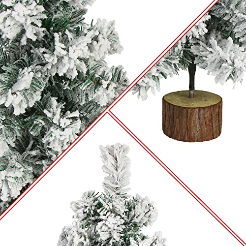 Mini Flocked Christmas Tree - 2 Ft Green Snow Frost Tabletop Holiday Decor