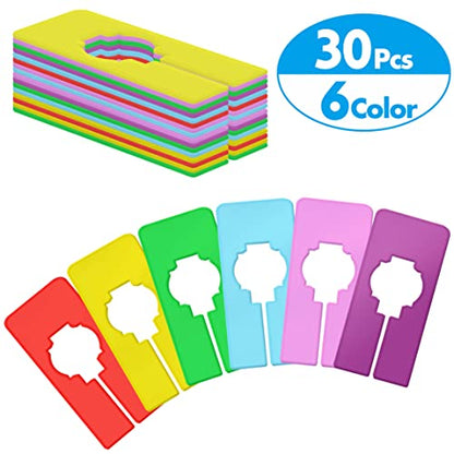 30 Pcs Closet Rack Dividers - Writable 6 Colors with Marker, Pack of 2 (Colour)