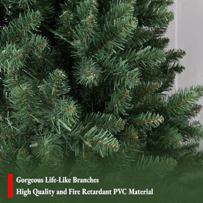 6FT Prelit Artificial Christmas Tree with 1032 Tips, 10 Lighting Modes, Multicolor - Classic Style