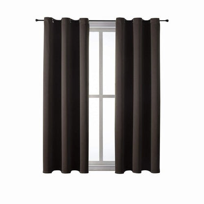 ChrisDowa Grommet Blackout Curtains for Bedroom and Living Room - 2 Panels Set Thermal Insulated Room Darkening Curtains (Brown, 42W x 63L)