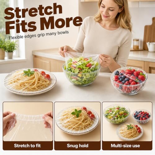 Disposable Food Cover Set 100 White Elastic Bowl Covers - Food Storage