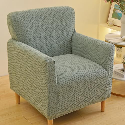Beige Armchair Slipcover Set of 2 - Small Club Chair Covers with Arms, Washable