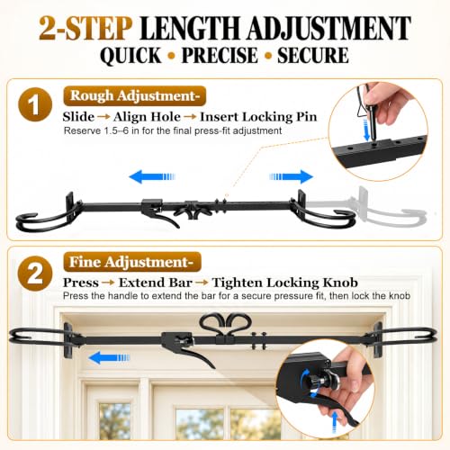 Adjustable Garland Hanger for Door Frame - Black, Fits 34-53 Inches