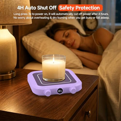 Purple Coffee Mug Warmer & Mug Set with 8 Temp Settings, Auto Shutoff