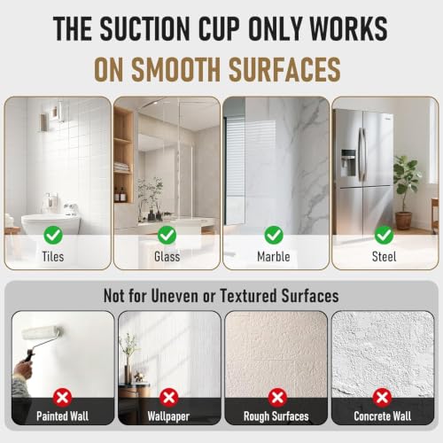 Suction Cup Shower Hooks No Drill 4 Pack - Brushed Nickel, Silver / 2 Pack