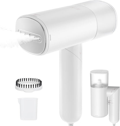 Skiennix Handheld Clothes Steamer - 1200W Portable Travel Iron with 20 Sec Preheat, 150ml Tank | White