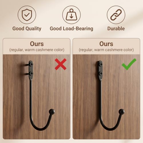 Black Metal Curtain Holdbacks 8 Pack - Modern Wall Mount Drapery Hooks