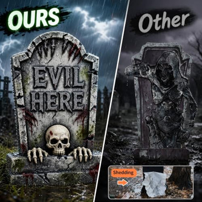 25-Inch Halloween Tombstones Graveyard Decorations Outdoor 5 Pack