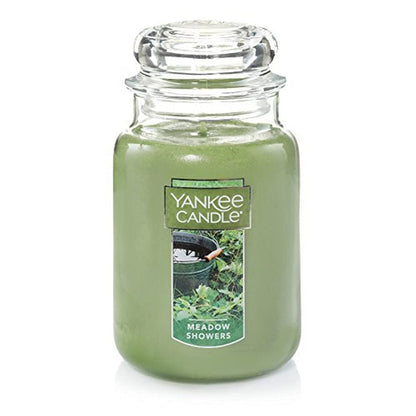 Yankee Candle Meadow Showers Scented Classic 22oz Large Jar Single Wick Candle Over 110 Hours of Burn Time Green