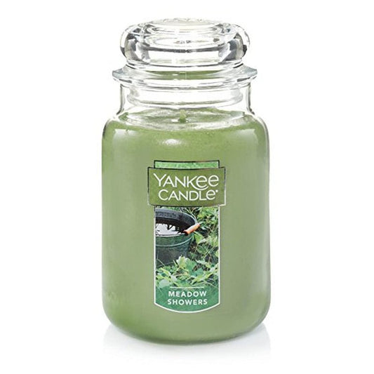 Yankee Candle Meadow Showers Scented Classic 22oz Large Jar Single Wick Candle Over 110 Hours of Burn Time Green