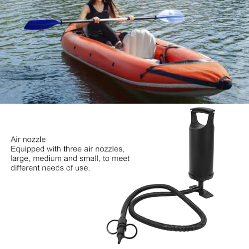 Manual Air Pump with 3 Nozzles - Quick Hand Inflation for Inflatable Mattress