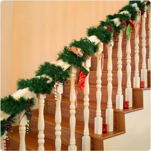 54ft Artificial Christmas Garland - Green Non-Lit Indoor Outdoor Decor, Variation GL-GR54-A-P1-06