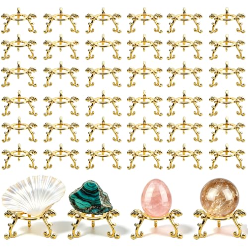 36 Pack Gold Crystal Ball Stands for Gemstones & Decorative Spheres